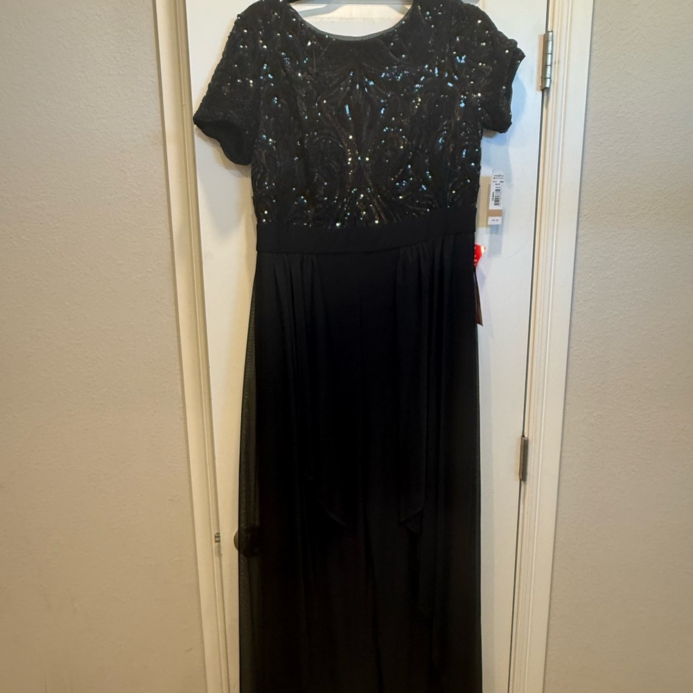R&M Richards Black Sequin Jumpsuit